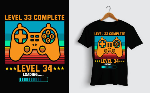 Level 33 Gamer Birthday T-Shirt Design