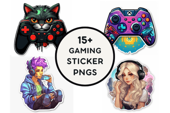 Unlock Crisp, Custom Designs with 15 Gaming Sticker PNGS
